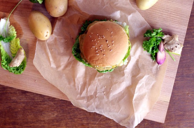 Veganer Pakora-Burger