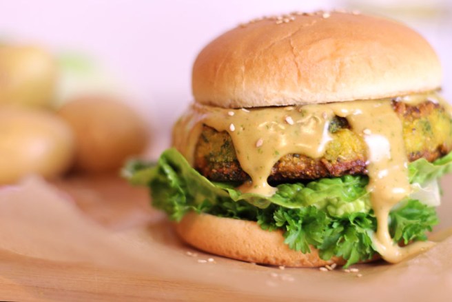 Veganer Pakora-Burger