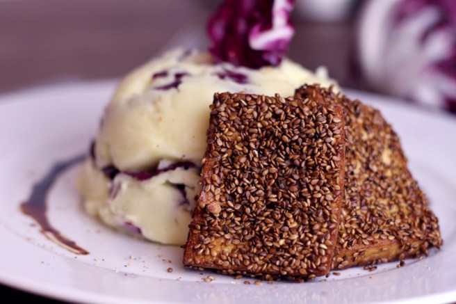 Sesamtofu Kartoffelbrei Radicchio selbst machen