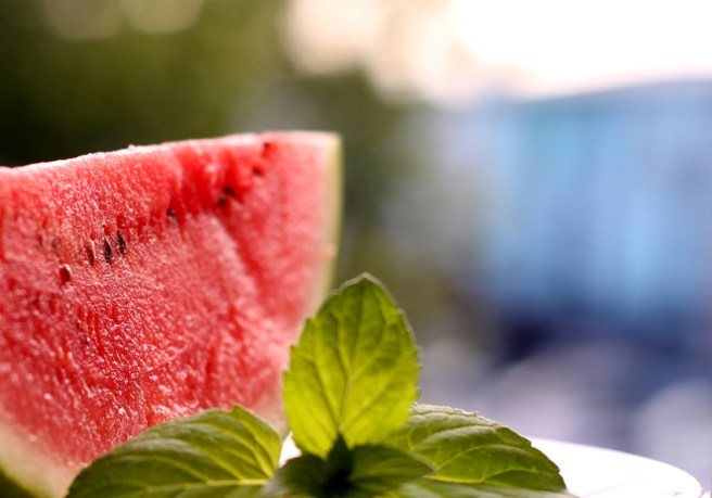 Sommercocktail Melone Traube alkoholfrei