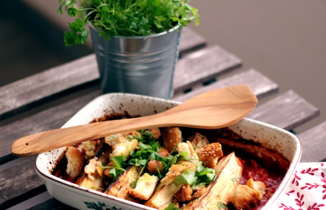 Aubergine aus dem Ofen vegan