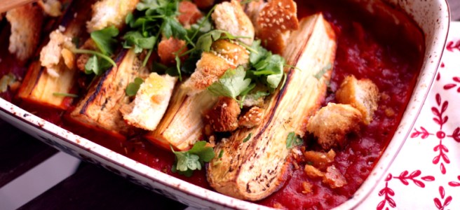 Aubergine aus dem Ofen vegan