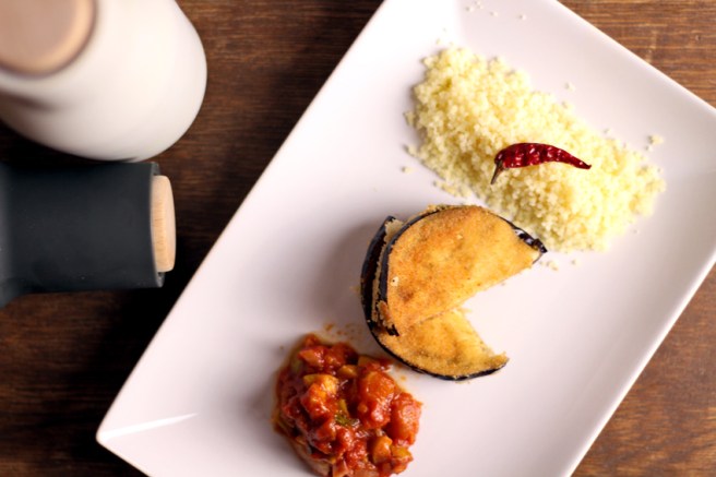 Vegan panieren Aubergine Ras el Hanout