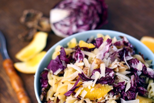 Radicchio-Pasta mit Orange