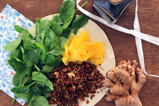 Vegane Wraps mit Mango süß-sauer 