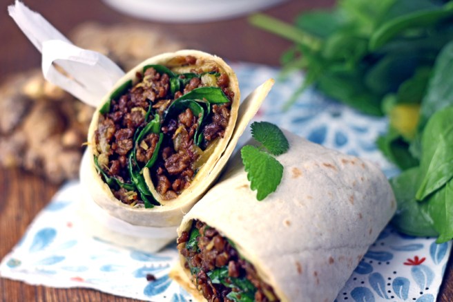 Vegane Wraps mit Mango süß-sauer 