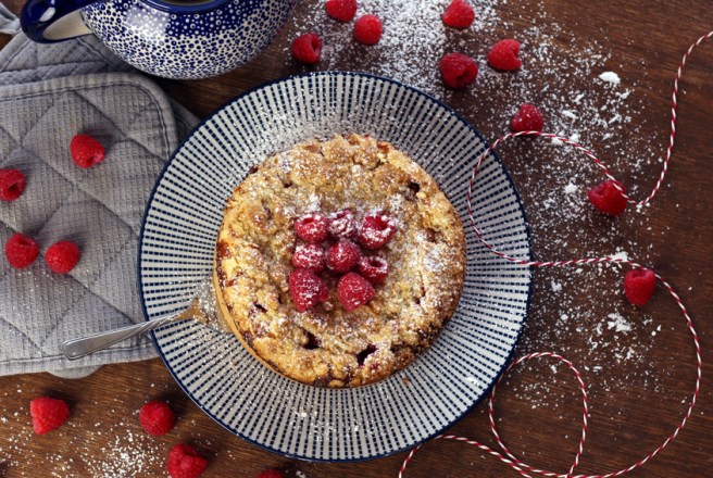 Himbeer-Käsekuchen mit Streuseln