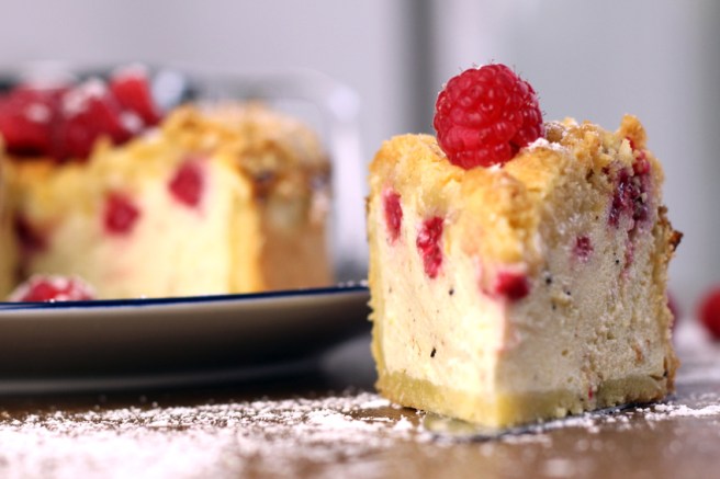Himbeer-Käsekuchen mit Streuseln
