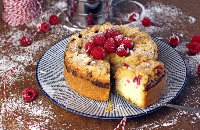 Himbeer-Käsekuchen mit Streuseln
